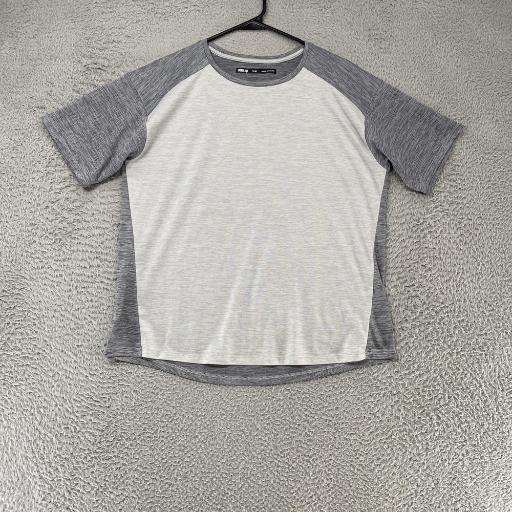 REI T-Shirt Mens Large Gray Short Sleeve Hiking Performance Top Active Pursuits